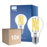 Multipack 10x Philips Master LED E27 Birne Fadenlampe Klar 10.5W 1521lm - 922-927 Dim To Warm | Höchste Farbwiedergabe - Dimmbar - Ersatz Für 100W