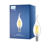 Philips MASTER LED E14 Gebogen-tip Kerze Fadenlampe Klar 3.4W 470lm - 922-927 Dim To Warm | Höchste Farbwiedergabe - Dimmbar - Ersatz Für 40W