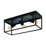 Eglo Deckenleuchte Silentina Stahl Schwarz | IP20 - Geeignet für 3x E27 