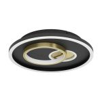 Eglo Wand und Deckenleuchte Tiriolo Stahl Schwarz Gold 14W 1800lm - 840 Kaltweiß | IP20 
