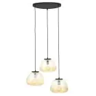 Brilliant Kaizen Pendelleuchte Glas Pendelleuchte Metall Schwarz Beige | 400mm - Geeignet für 3x E27