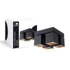 D'Lite Deckenleuchte Kubo Aluminium Schwarz Schwenkbar und Rotierbar | IP20 - Geeignet für 4x GU10