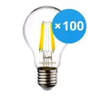 Multipack 100x Noxion Lucent LED E27 Birne Fadenlampe Klar 7W 806lm - 840 Kaltweiß | Ersatz für 60W