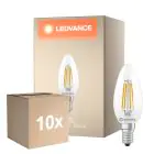 Multipack 10x Ledvance Classic LED E14 Kerze Fadenlampe Klar 3.4W 470lm - 827 Extra Warmweiß | Ersatz Für 40W